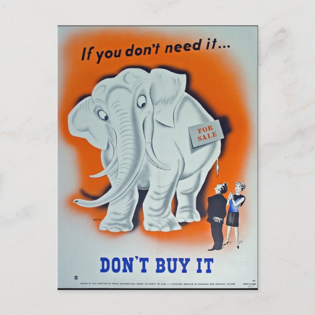 Carte Postale Propaganda Poster "If you don't need it ..." (Devant)
