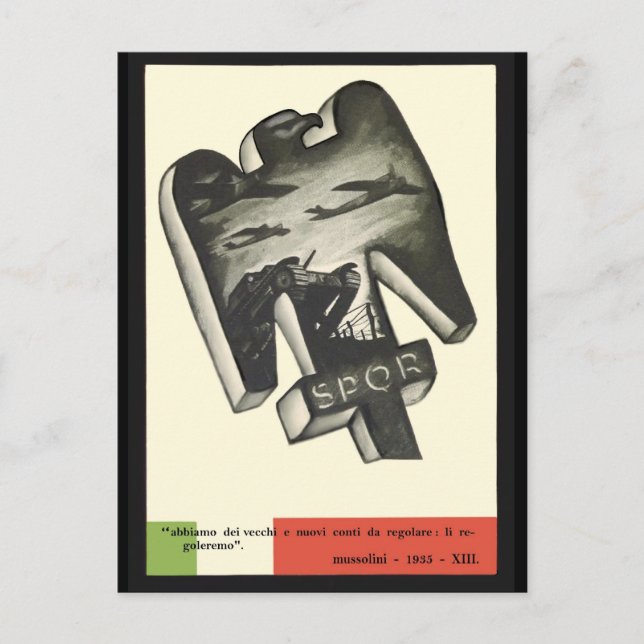 Carte Postale Propagande Mussolini (Devant)