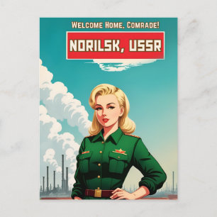 Carte Postale Propagande rétro style URSS Humour communiste