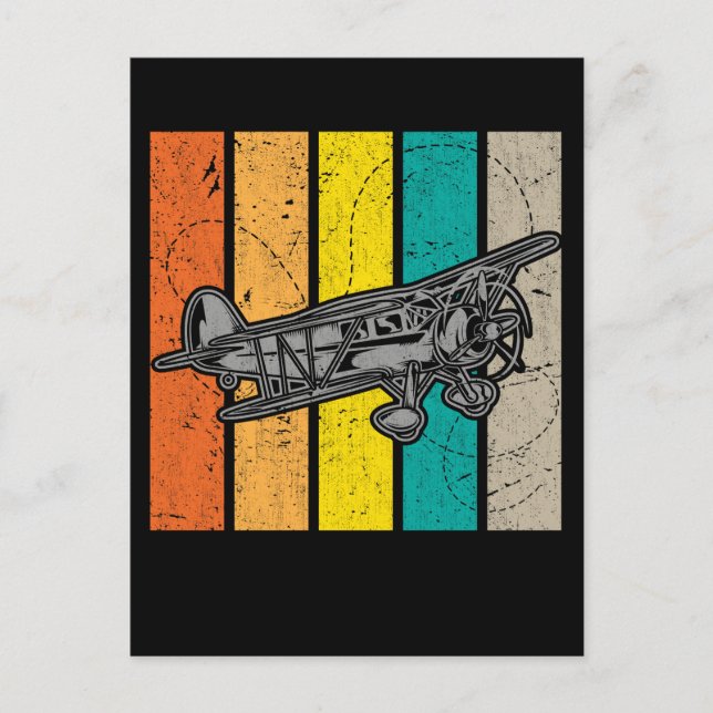 Carte Postale Propeller Plane Retro Airplane Enthusiast (Devant)