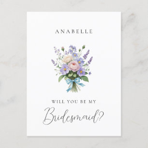 Carte Postale Proposition de la servante vintage du bouquet de l