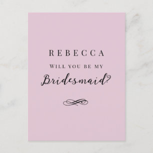Carte Postale Proposition simple et élégante de Bridesmaid