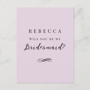 Carte Postale Proposition simple et élégante de Bridesmaid