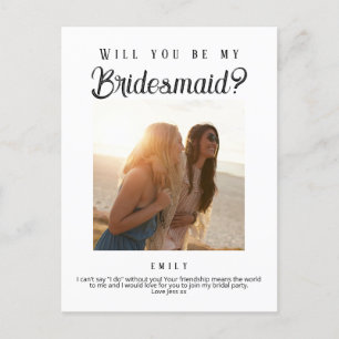 Carte Postale Propositions de Bridesmaid, journal personnalisé