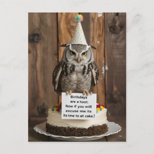 Carte Postale Propre gâteau d'anniversaire tenant une note avec  (Devant)