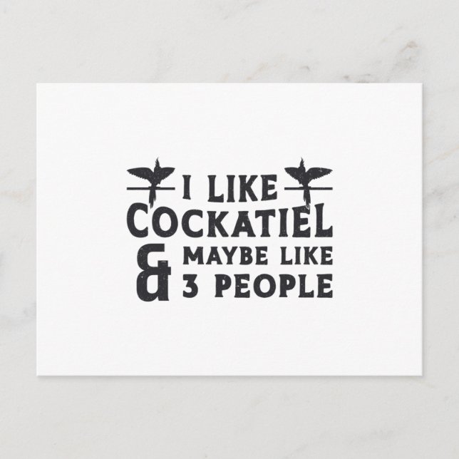 Carte Postale Propriétaires De Cockatiel J'Aime Cockatiel Oiseau (Devant)