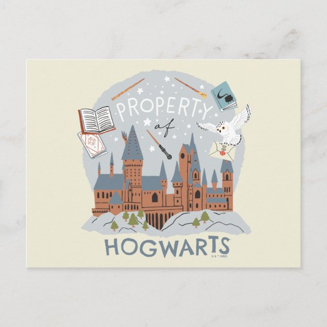 Carte Postale Propriété de Hogwarts Bande Dessinée Graphique (Devant)