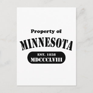 Carte Postale Propriété du Minnesota - texte noir