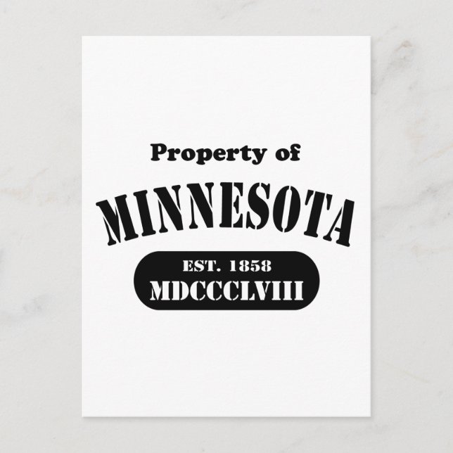 Carte Postale Propriété du Minnesota - texte noir (Devant)
