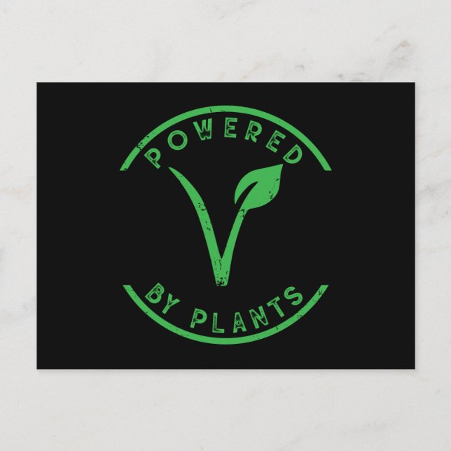 Carte Postale Propulsé par le mode de vie végétalien Plante (Devant)