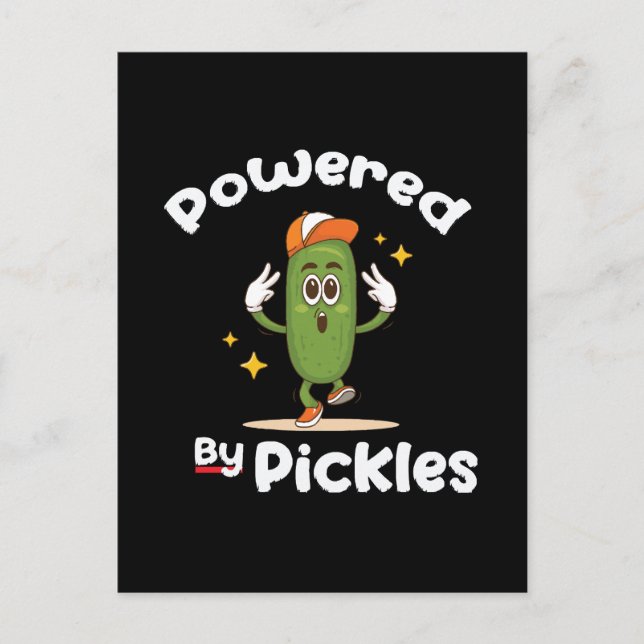 Carte Postale Propulsé par Pickles Aliment Cornichon Drôle (Devant)