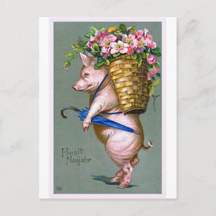 Carte Postale "Prosit Neujahr" Allemand Vintage