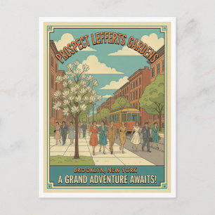 Carte Postale Prospect Lefferts Gardens Brooklyn NYC Rétro Année