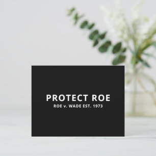 Carte Postale Protect Roe v Wade 1973 minimaliste blanc et noir