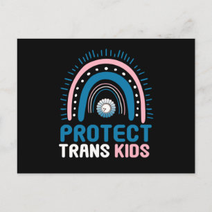 Carte Postale Protect Trans Kids Transgender Flag LGBTI