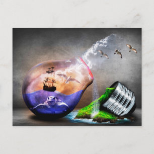 Carte Postale Protection de l'environnement Tortue de mer et pho