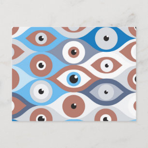 Carte Postale Protection des yeux mal motif terre cuite et blues