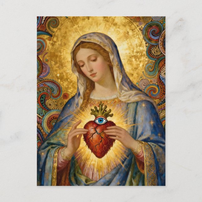 Carte Postale  Protection From Evil Sacred Heart Of Mary (Devant)
