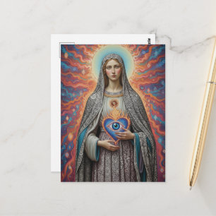 Carte Postale Protection psychédélique de Marie contre le mal