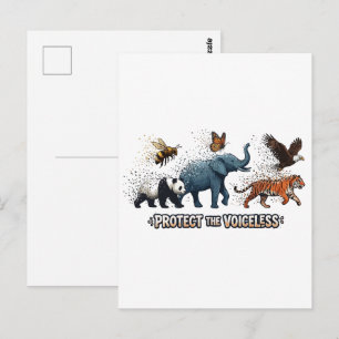 Carte Postale Protéger les animaux sauvages sans voix en voie de