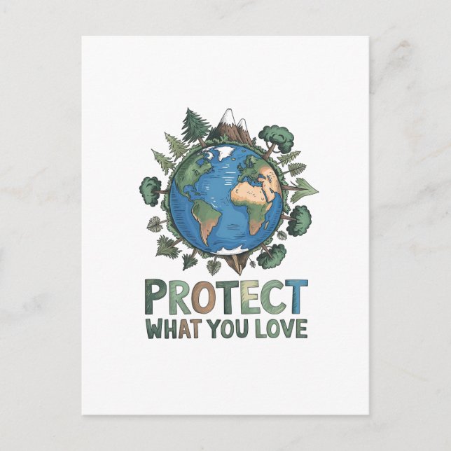 Carte Postale Protégez ce que vous aimez" Conception De l'enviro (Devant)
