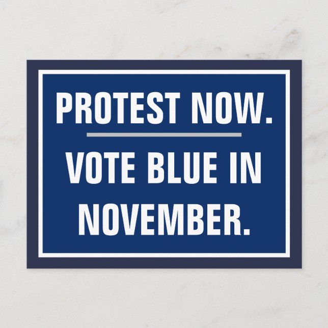 Carte Postale Protest Now Vote en novembre Modèle d'élection (Devant)