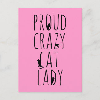Carte Postale Proud Crazy Cat Lady