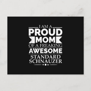 Carte Postale Proud Mama Of Awesome Standard Schnauzer Dog Maman