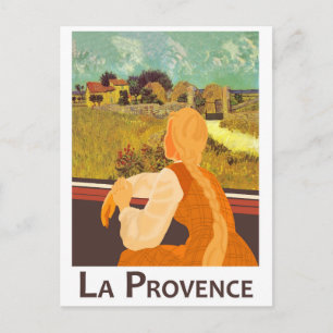 Carte Postale Provence Campagne à travers le Window Train