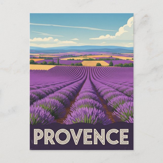Carte Postale Provence France Lavender Fields Voyage (Devant)