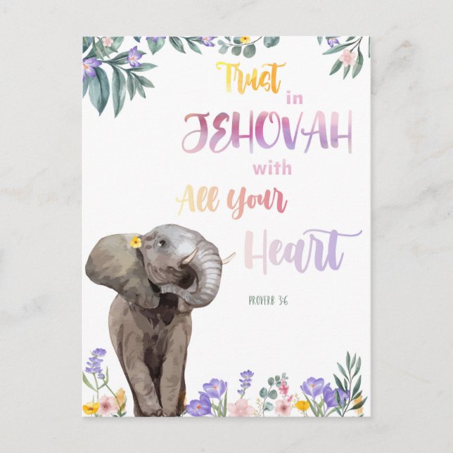Carte Postale Proverbe 3:6 Faites confiance à l'Éternel avec tou (Devant)