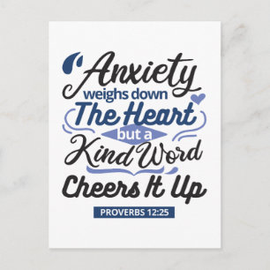 Carte Postale Proverbes 12:25 Verset de la Bible – Art de mots g