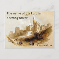 Proverbes 18 : 10 sur une vieille lithographie de