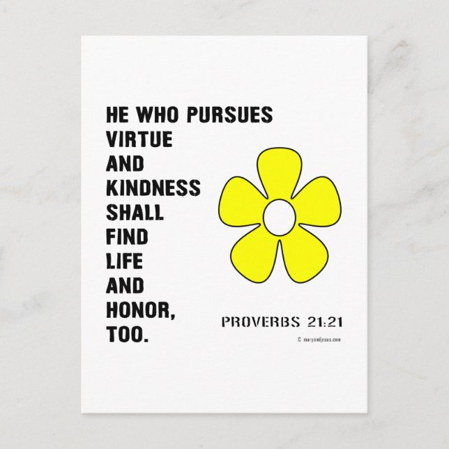 Carte Postale Proverbes 22:21 Vertu (Devant)
