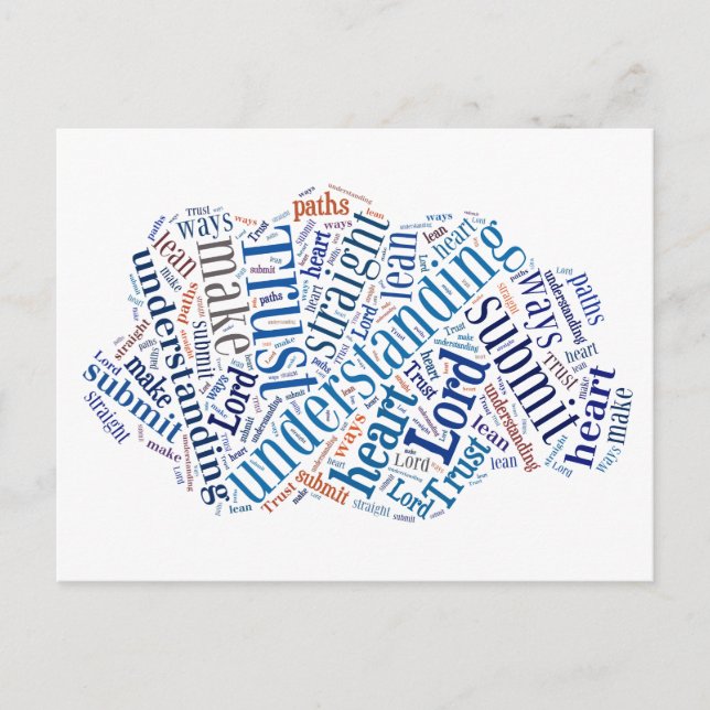 Carte Postale Proverbes 3:5-6 (Devant)