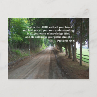 Carte Postale Proverbes 3:5-6 Poster de la Bible chrétienne