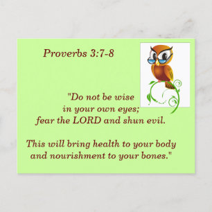 Carte Postale Proverbes 3:7-8 Bible Verset Memory Card