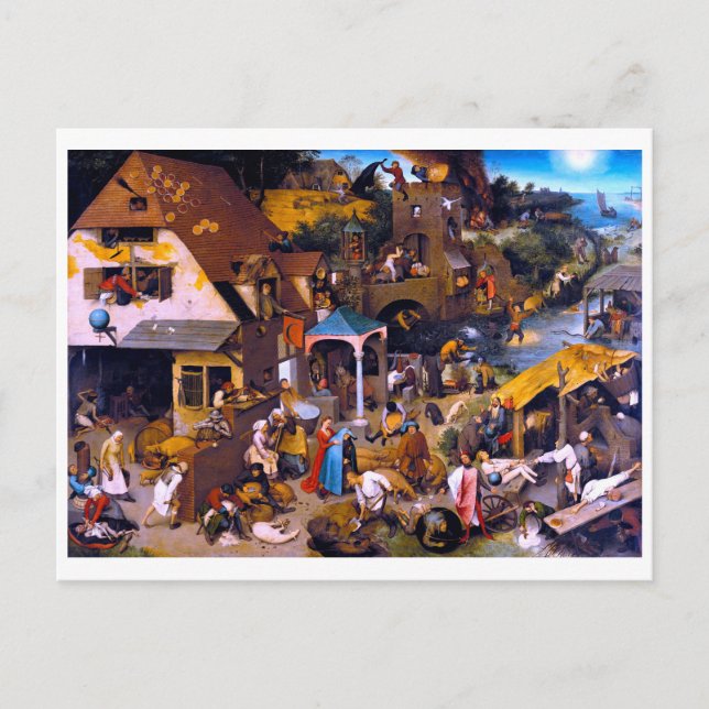 Carte Postale Proverbes du Néerlandais, Pieter Bruegel l'Ancien (Devant)