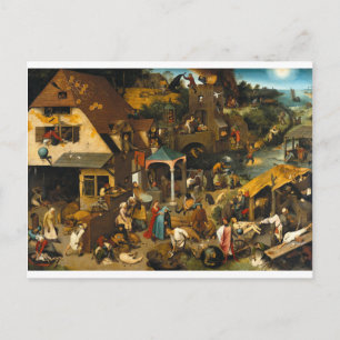 Carte Postale Proverbes hollandais par Pieter Bruegel l'Ancien