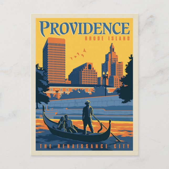 Carte Postale Providence, Rhode Island | La Ville Renaissance (Devant)