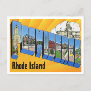 Carte Postale Providence, Rhode Island Vintage Big Letters