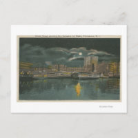 Providence, RI - Vue nocturne de la ville et du fr