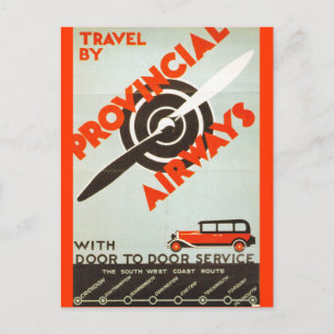Carte Postale Provincial Airways