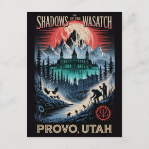 Carte Postale Provo ensorcelée, Utah voyage horrifique vintage