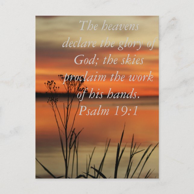 CARTE POSTALE PSALM 19:1 BIBLE SCRIPTURE HEAVENS DÉCLARER GLOIRE (Devant)