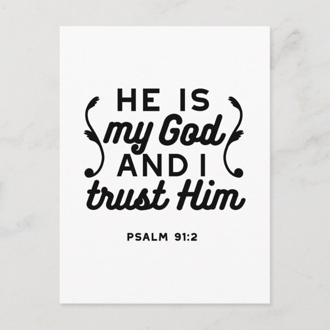 Carte Postale Psalm 91:2 – Trust in God Christian Bible Verse (Devant)