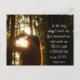 Carte Postale Psaume 138:3 TU m'as répondu et tu m'as fait BOLD