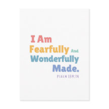 Psaume 139:14 Enfants Bible Verse Christian Nurser