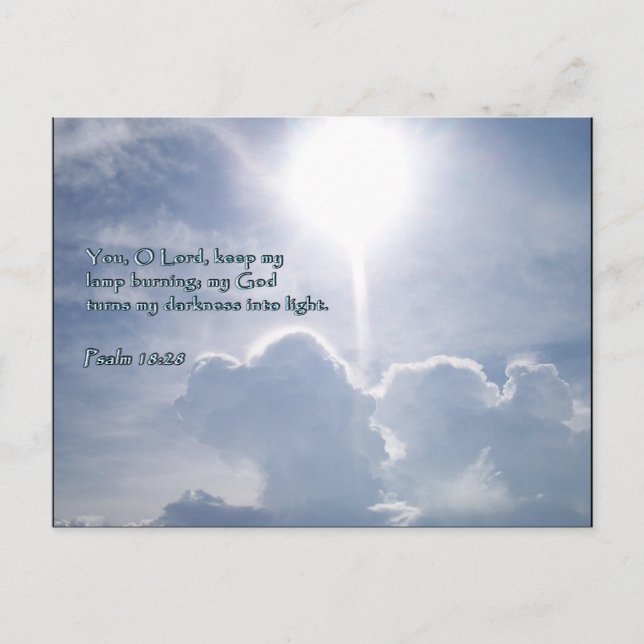 Carte Postale Psaume 18:28 Nuages brillants (Devant)