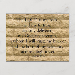Carte Postale Psaume 18:2 Le Seigneur est mon rocher et ma forte